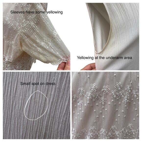 VTG Magnet Art Lynn Yang 2 Piece Set Maxi Dress Top Sz L Pastel Pink Crochet 90s - Picture 7 of 16